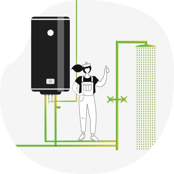 Hot Water System Vector